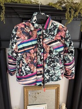 Women's Free PeopleMulti-Color Printed Puffer coat